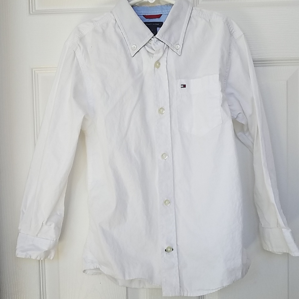 Tommy Hilfiger white button down boys shirt size 6